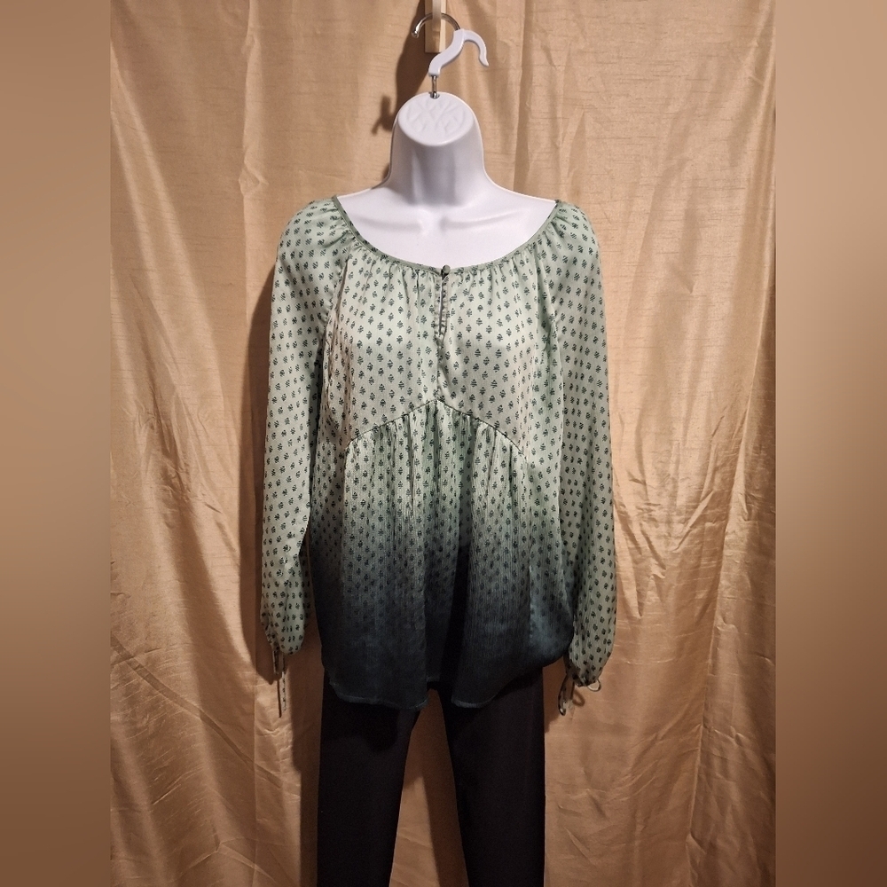 Princess Vera Wang green ombre top Sz M euc